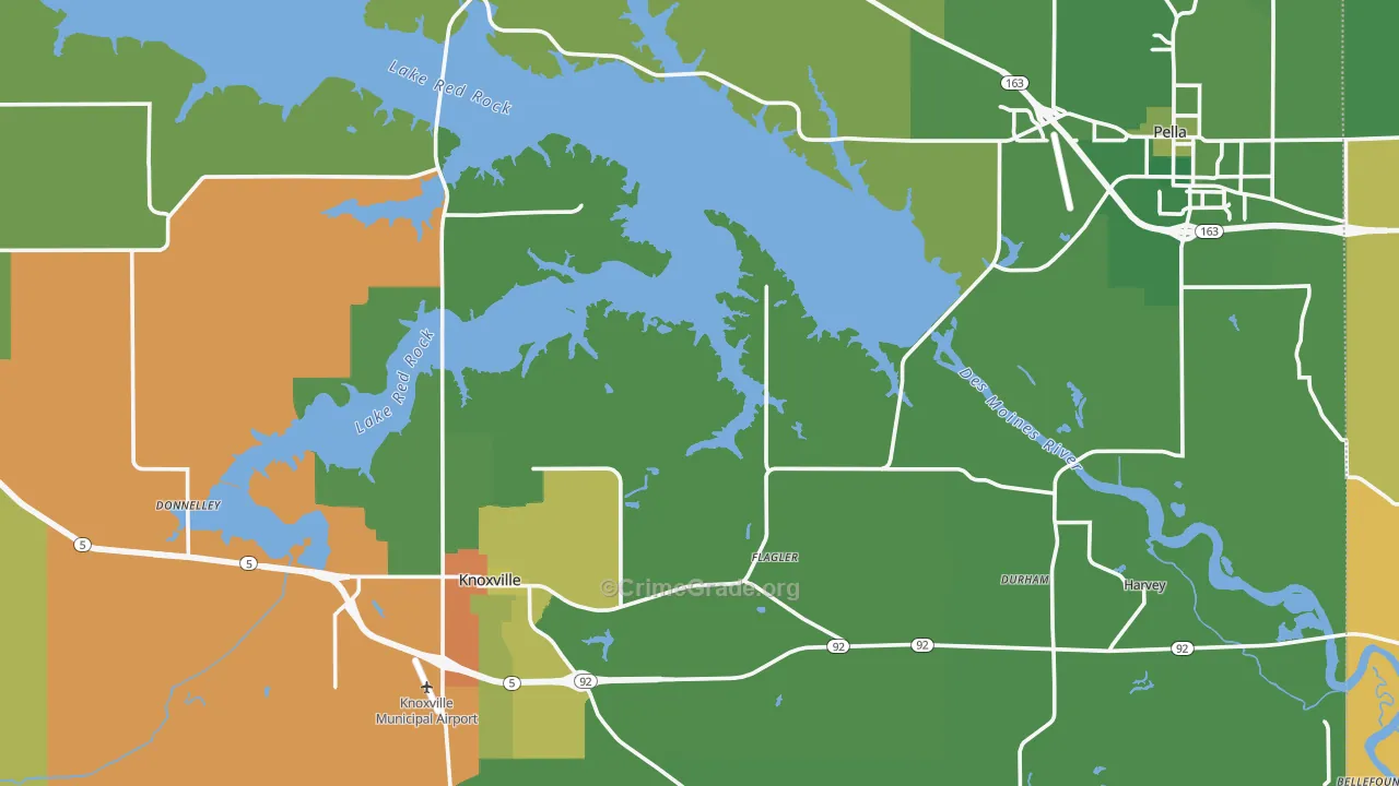 Marion County, IA Map of Burglary Rates
