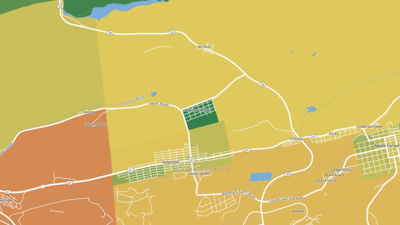 Marion Heights, PA Map of Burglary Rates