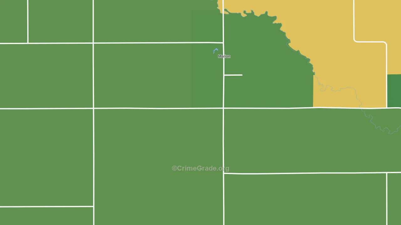 Marion, SD Map of Burglary Rates