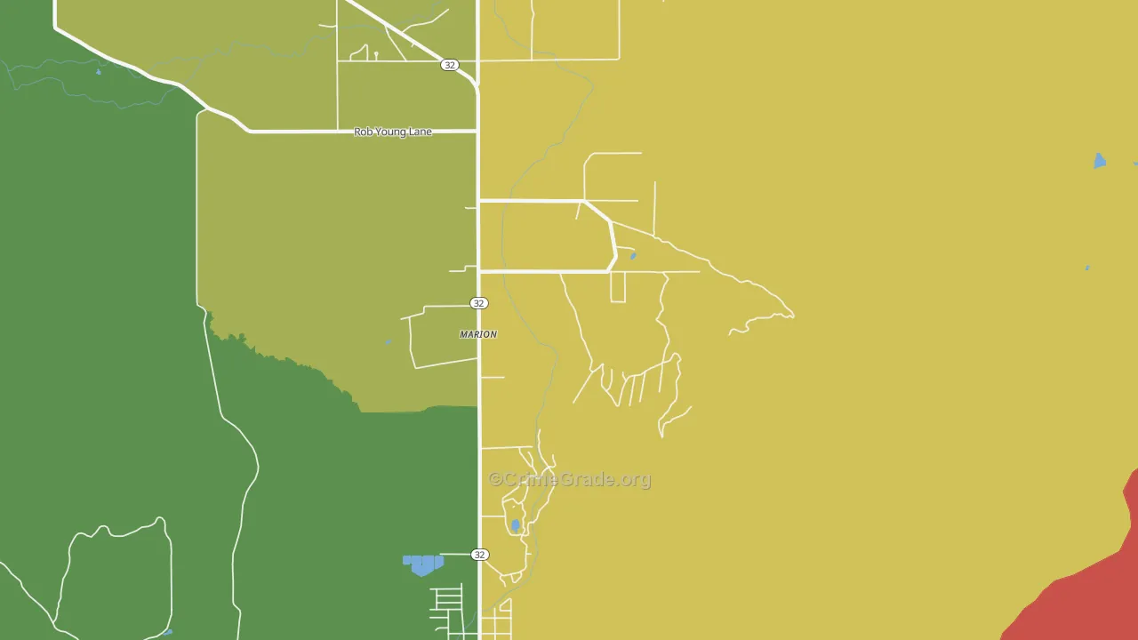 Marion, UT Map of Burglary Rates