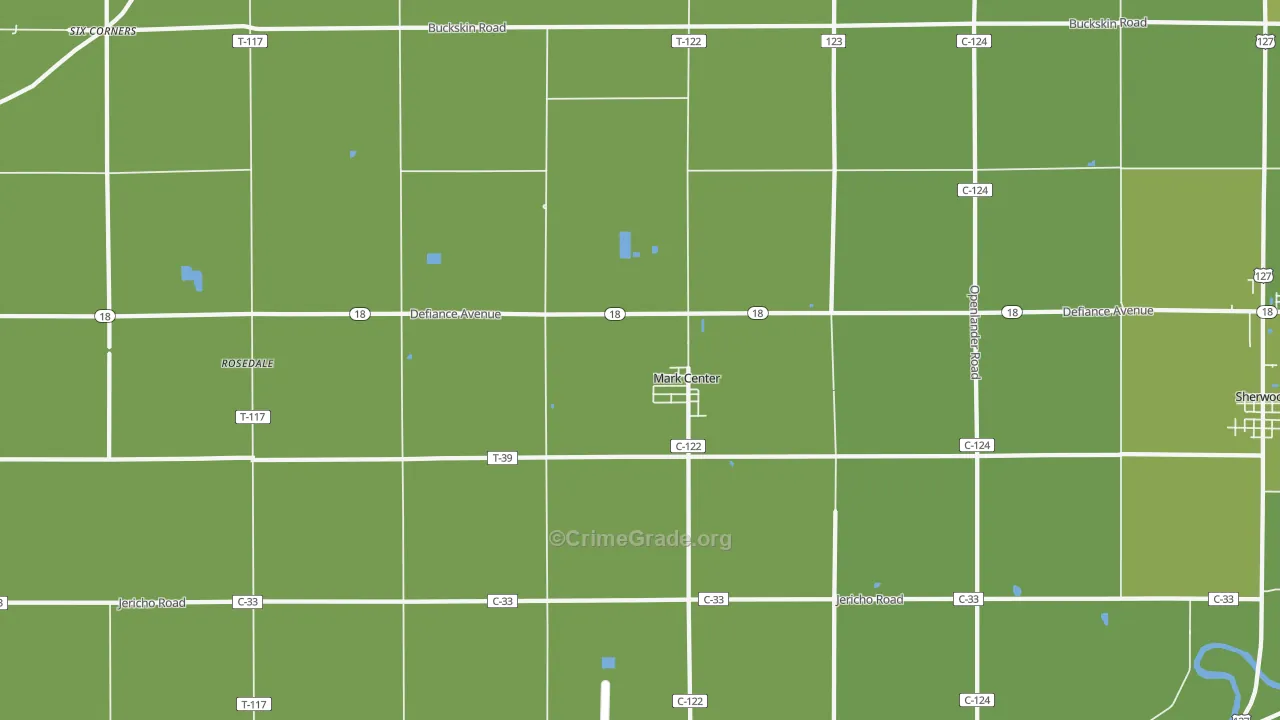 Mark Center, OH Map of Burglary Rates