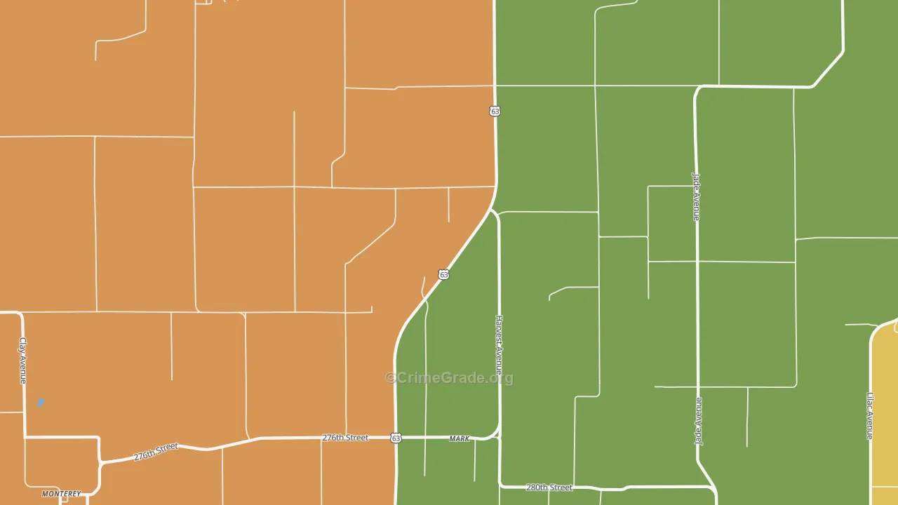 Mark, IA Map of Burglary Rates