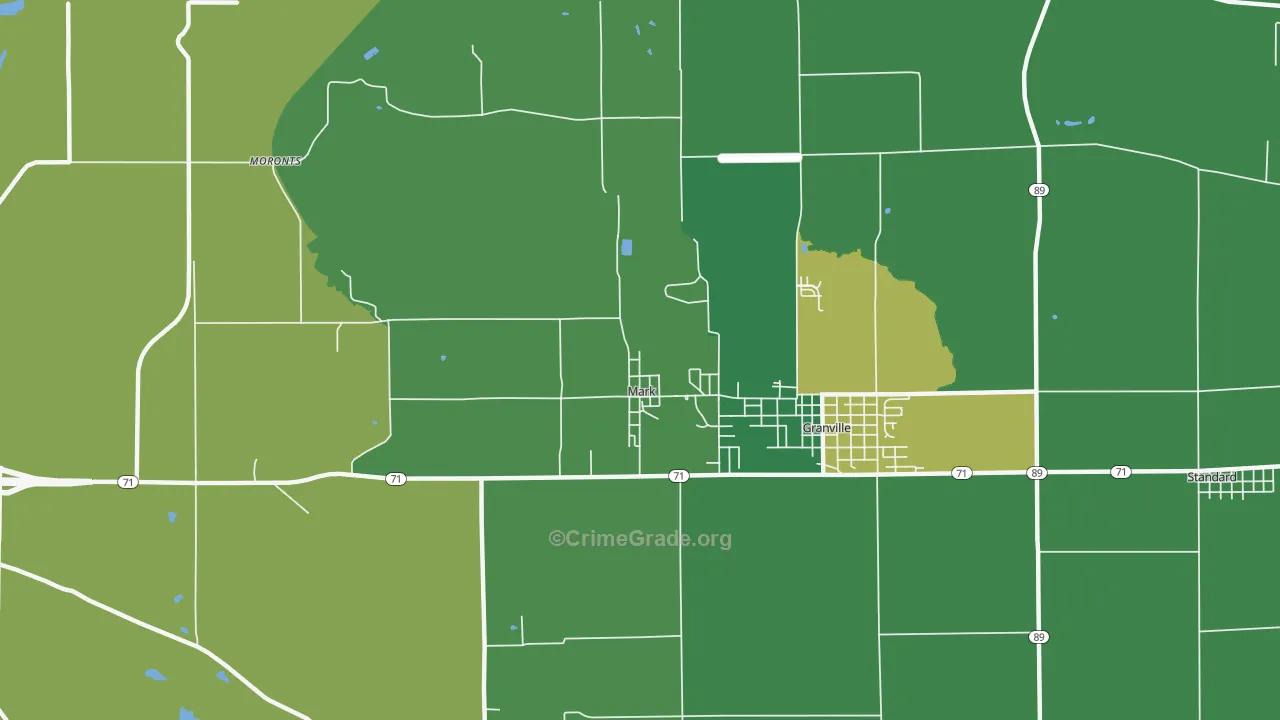 Mark, IL Map of Burglary Rates