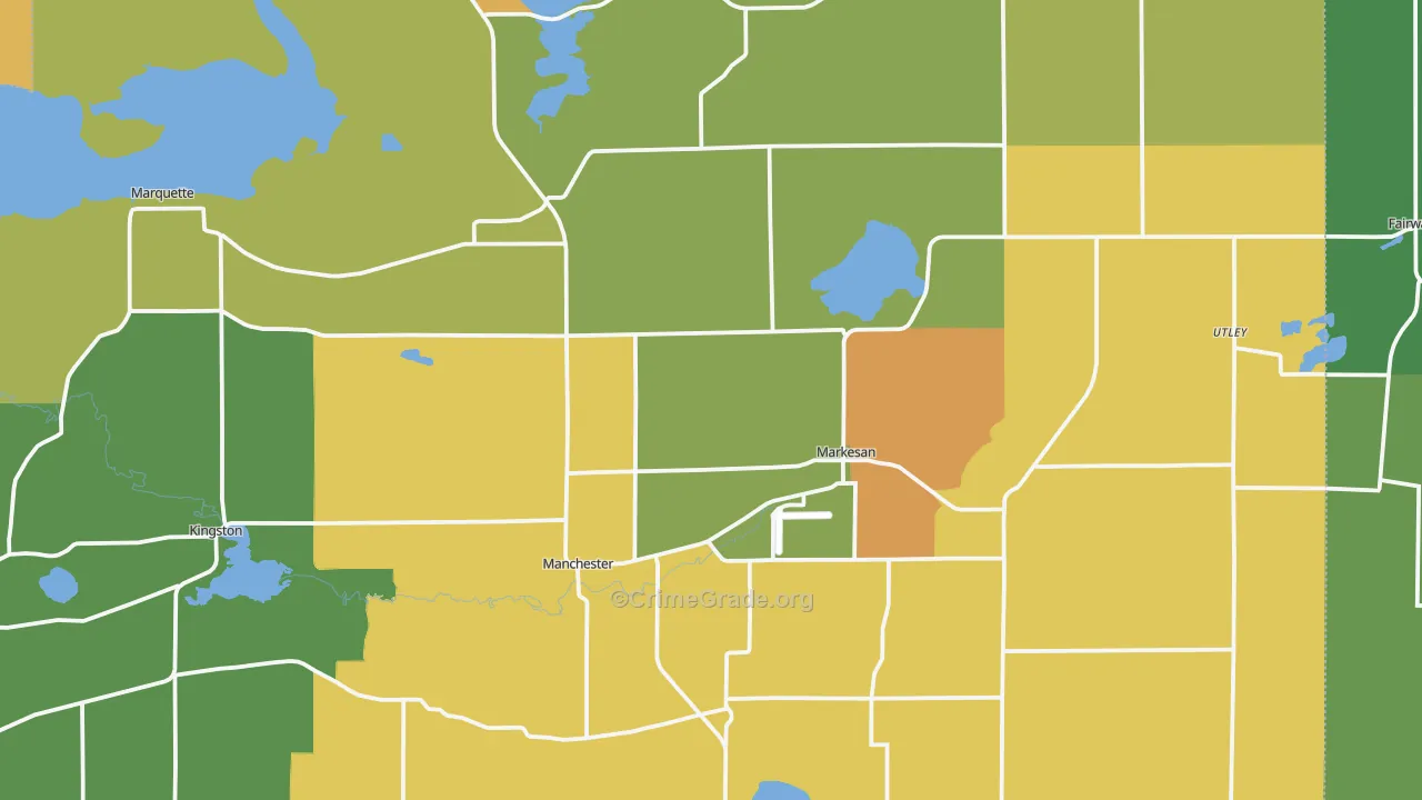 Markesan, WI Map of Burglary Rates
