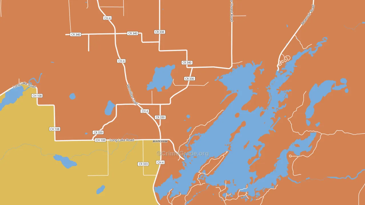 Markham, MN Map of Burglary Rates