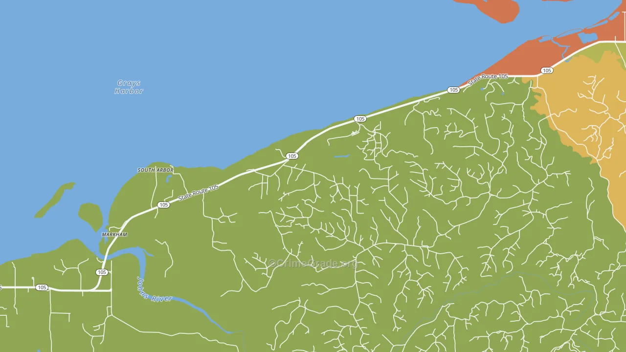 Markham, WA Map of Burglary Rates