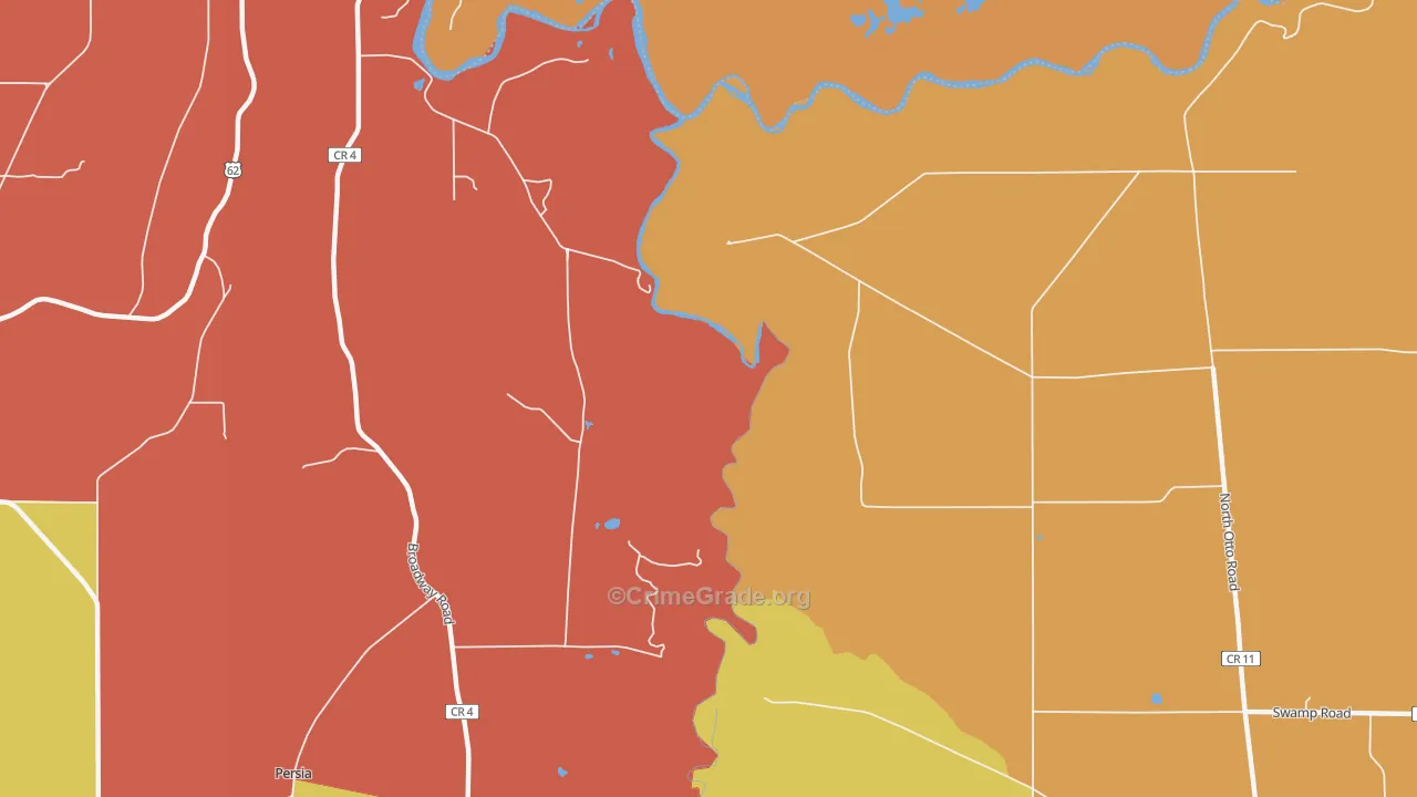 Markhams, NY Map of Burglary Rates