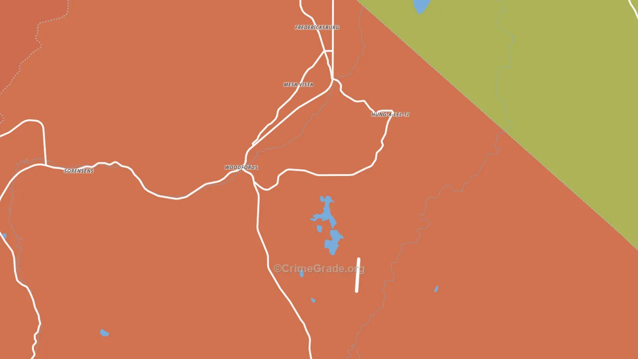 Markleeville, CA Map of Burglary Rates