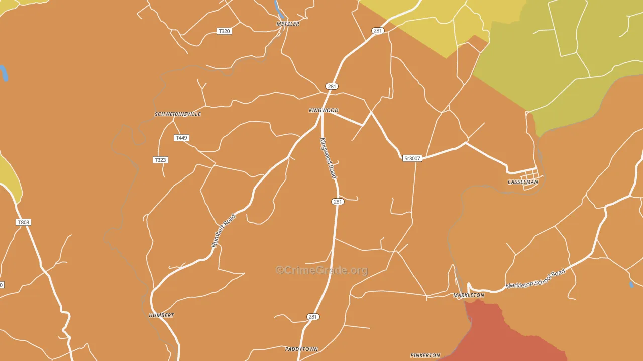 Markleton, PA Map of Burglary Rates