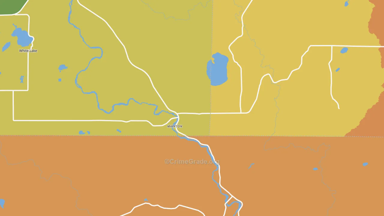 Markton, WI Map of Burglary Rates