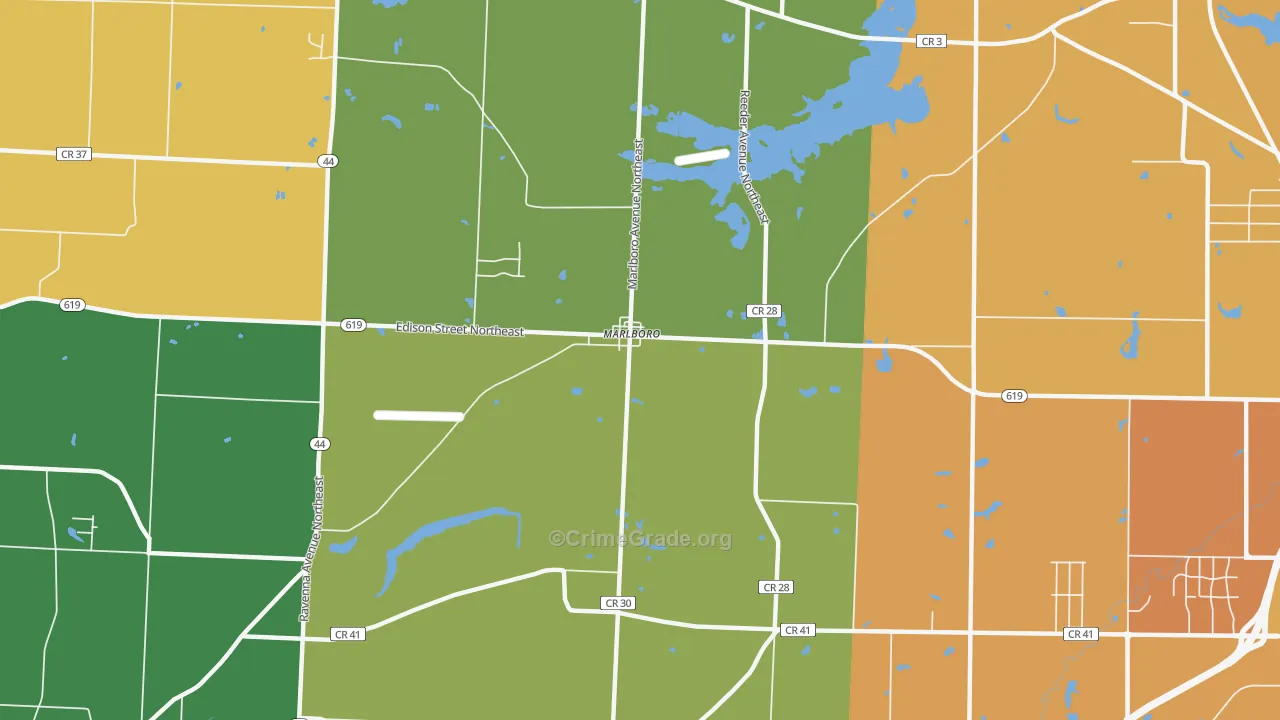 Marlboro, OH Map of Burglary Rates