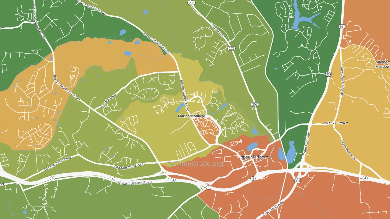 Marlboro Village, MD Map of Burglary Rates