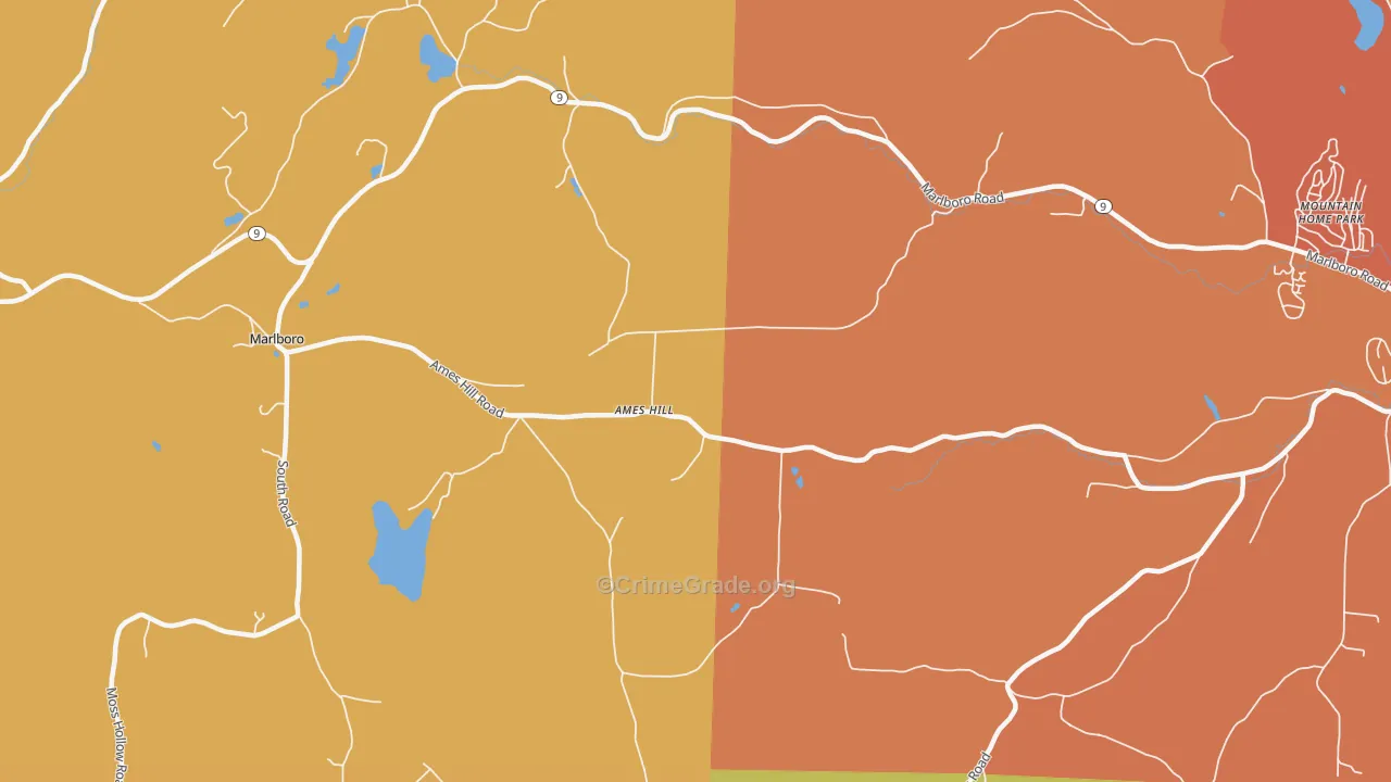 Marlboro, VT Map of Burglary Rates