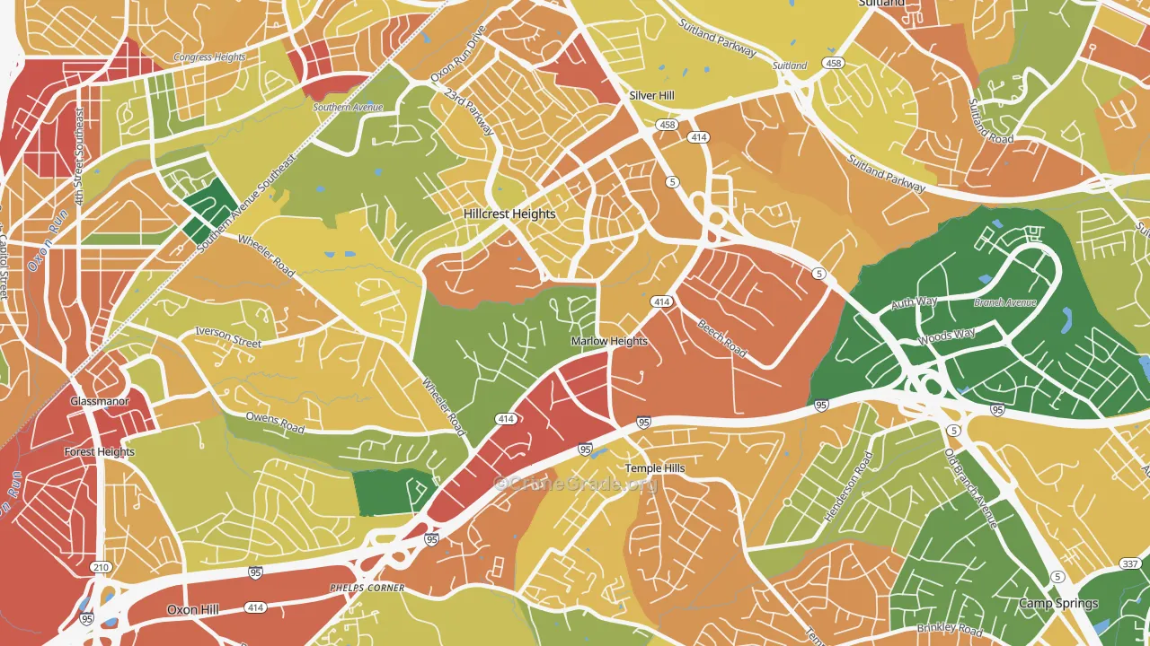 Marlow Heights, MD Map of Burglary Rates