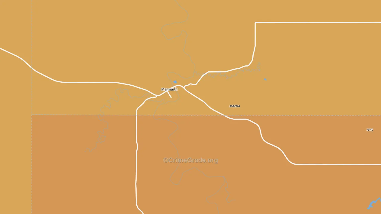 Marmarth, ND Map of Burglary Rates