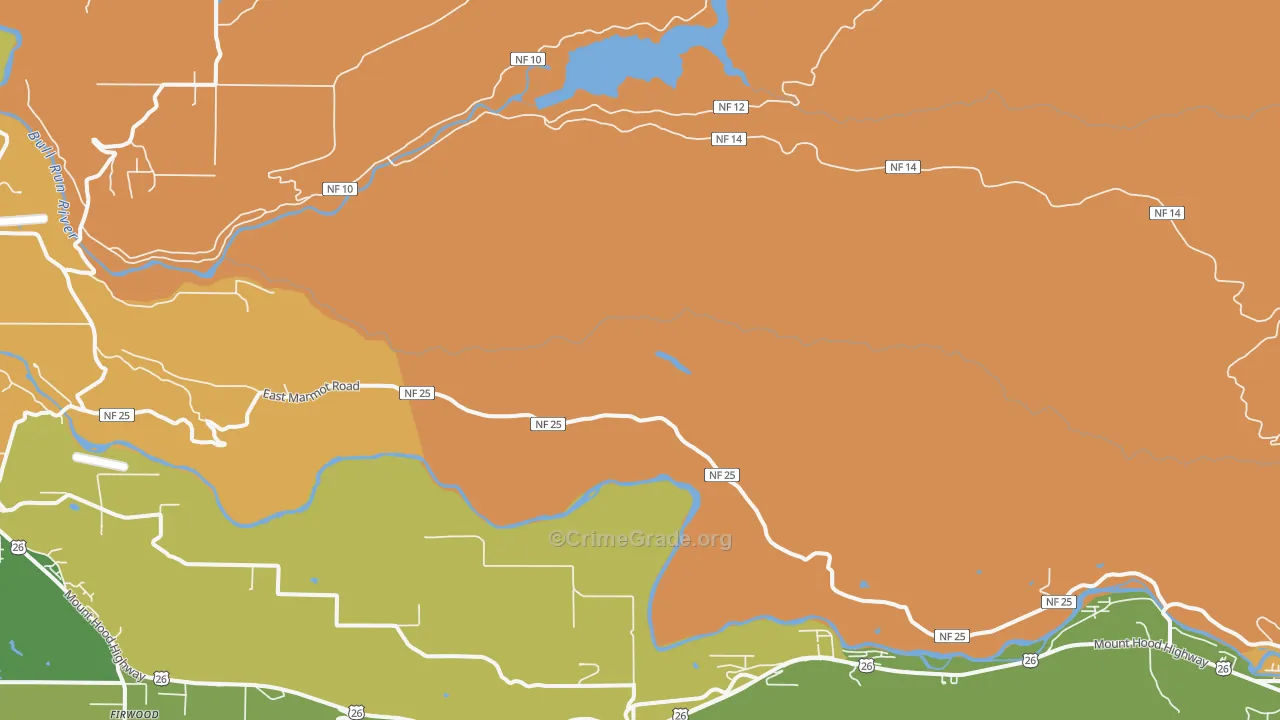 Marmot, OR Map of Burglary Rates