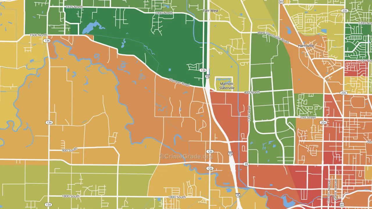 Marriott-Slaterville, UT Map of Burglary Rates