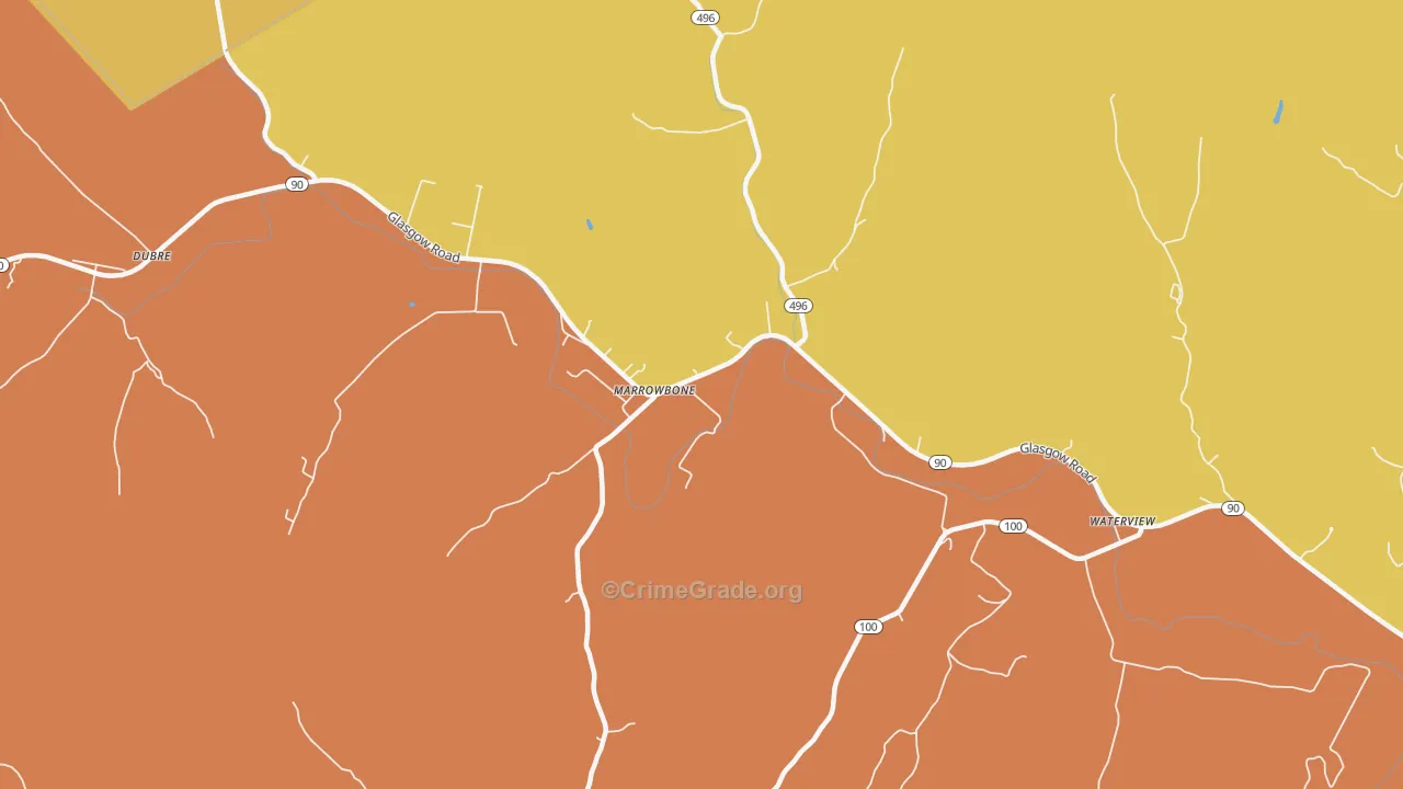 Marrowbone, KY Map of Burglary Rates
