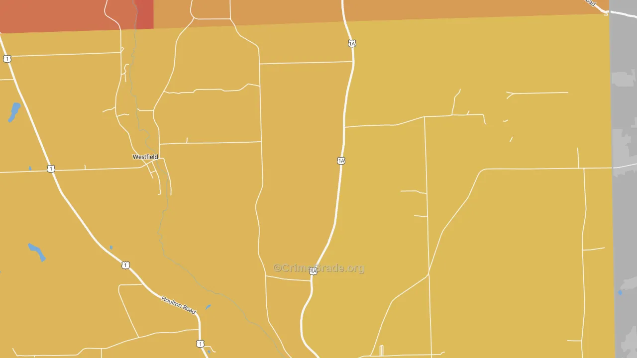 Mars Hill-Blaine, ME Map of Burglary Rates