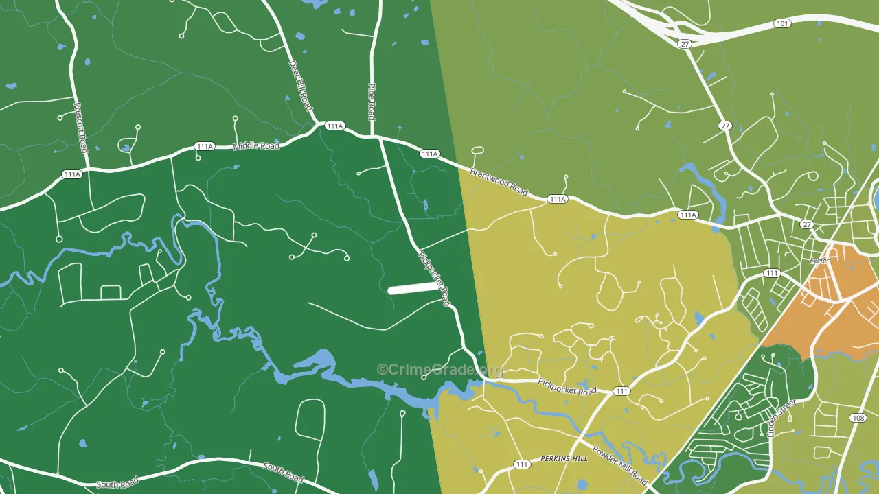 Marshall Corner, NH Map of Burglary Rates