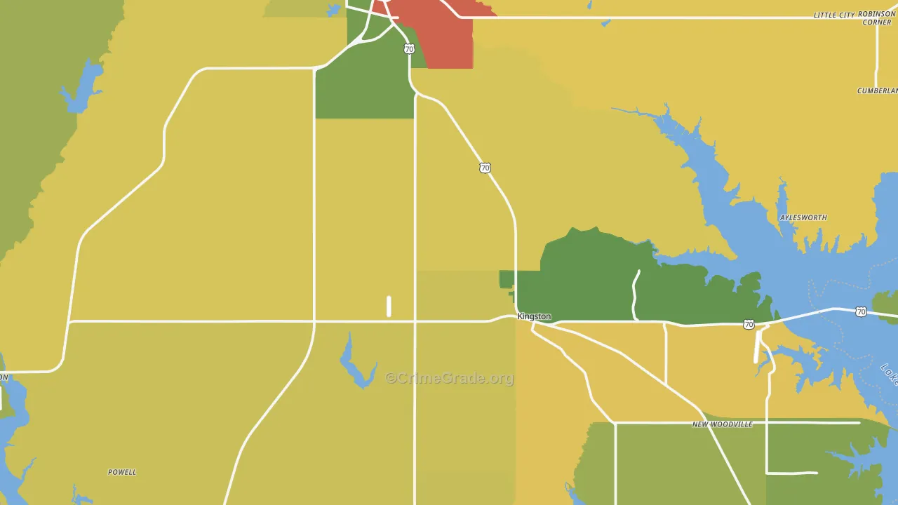 Marshall County, OK Map of Burglary Rates
