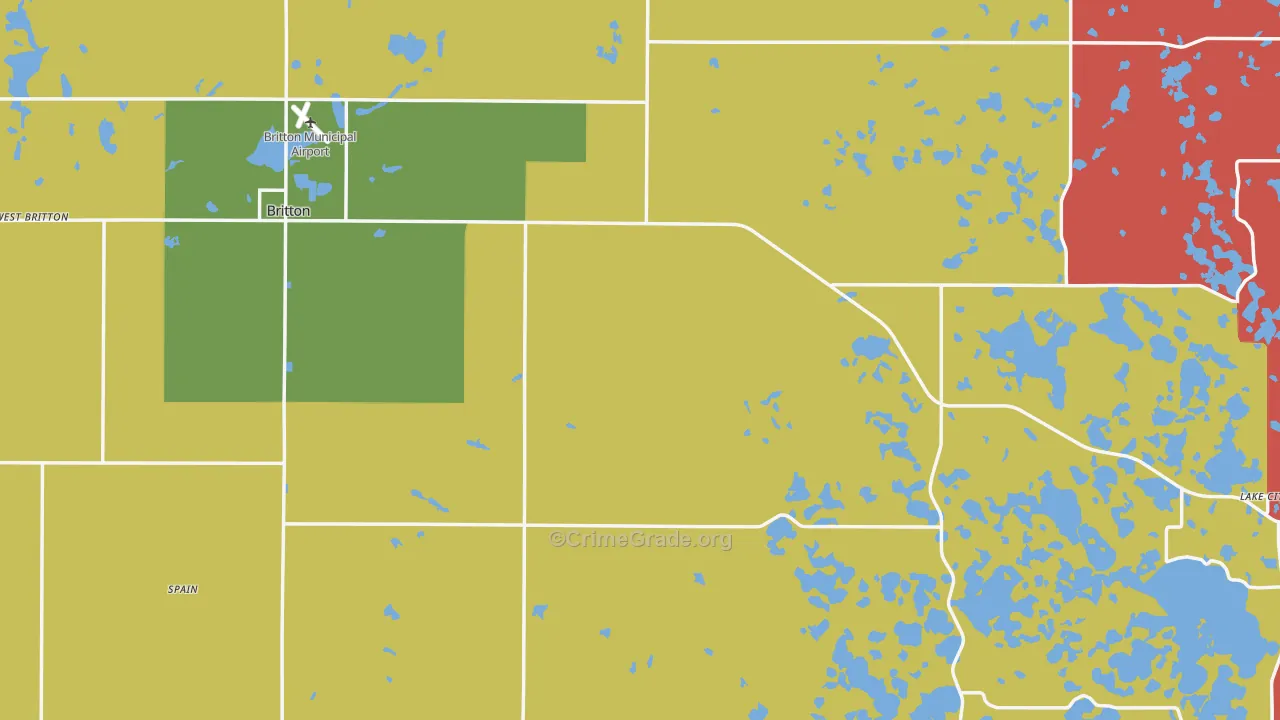 Marshall County, SD Map of Burglary Rates