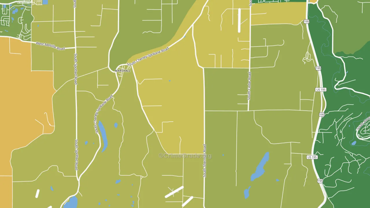 Marshall, WA Map of Burglary Rates