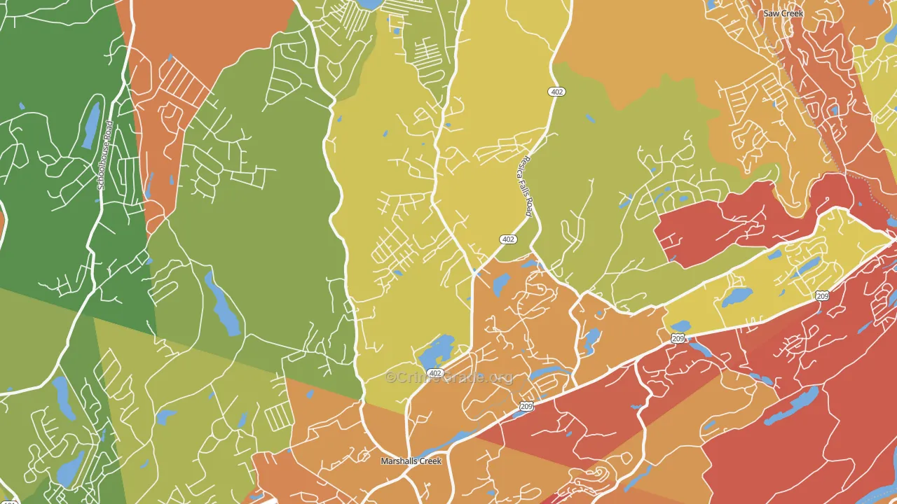 Marshalls Creek, PA Map of Burglary Rates