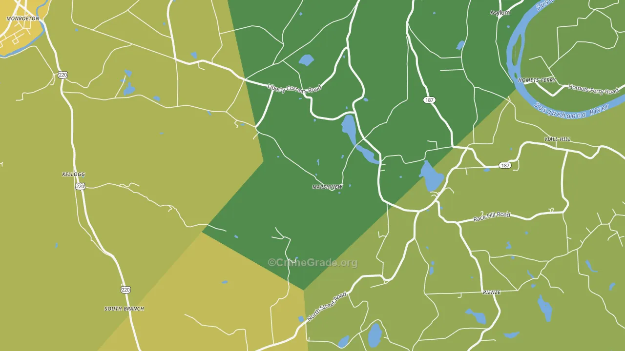 Marshview, PA Map of Burglary Rates