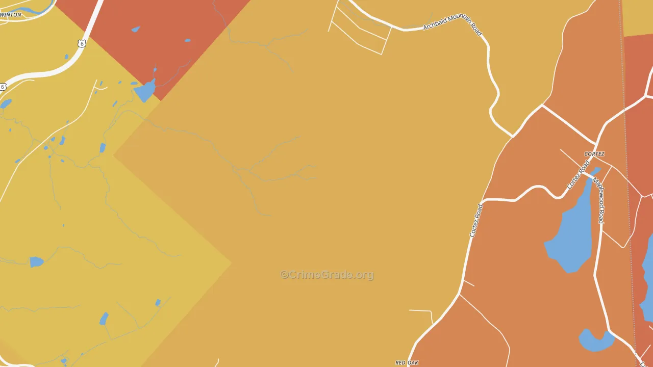 Marshwood, PA Map of Burglary Rates