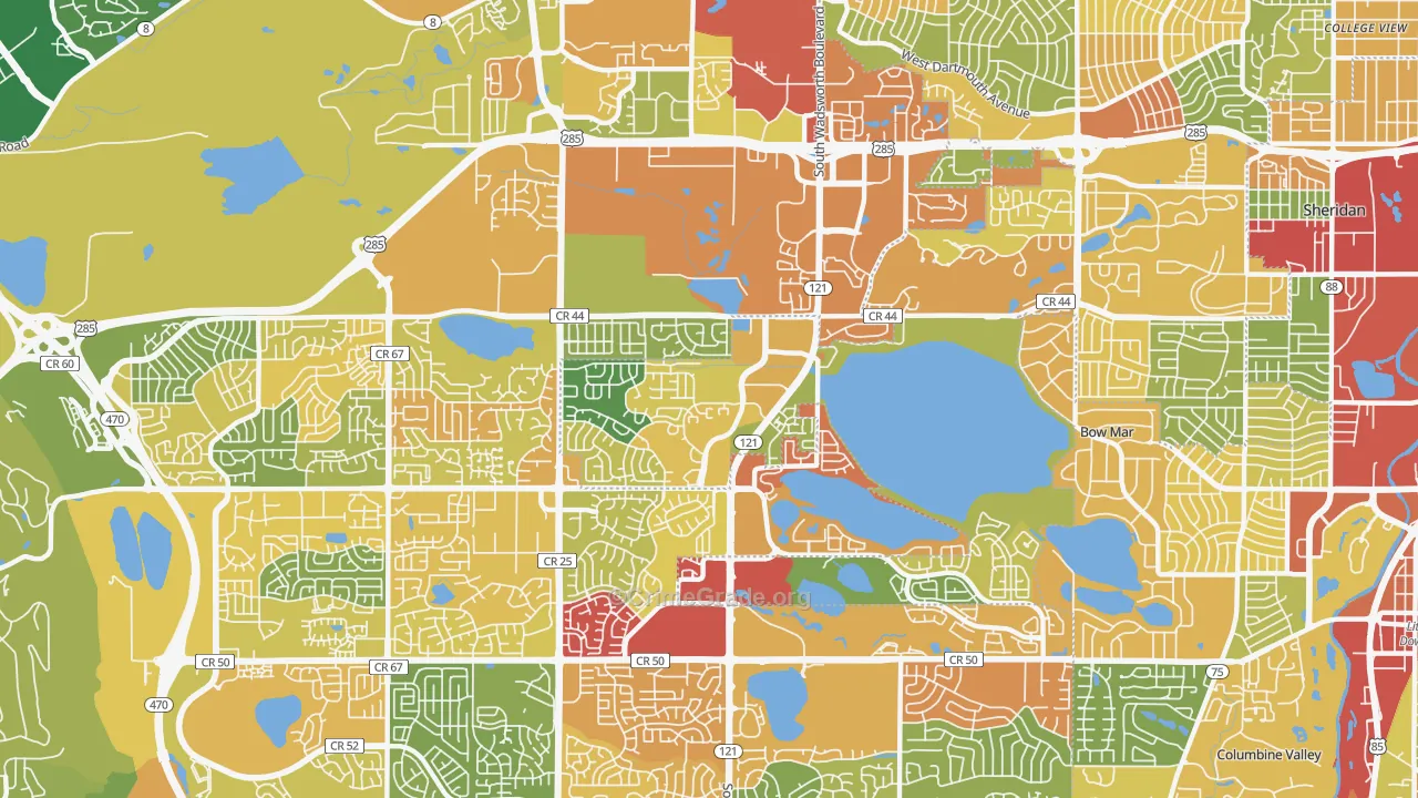 Marston, Littleton, CO Map of Burglary Rates