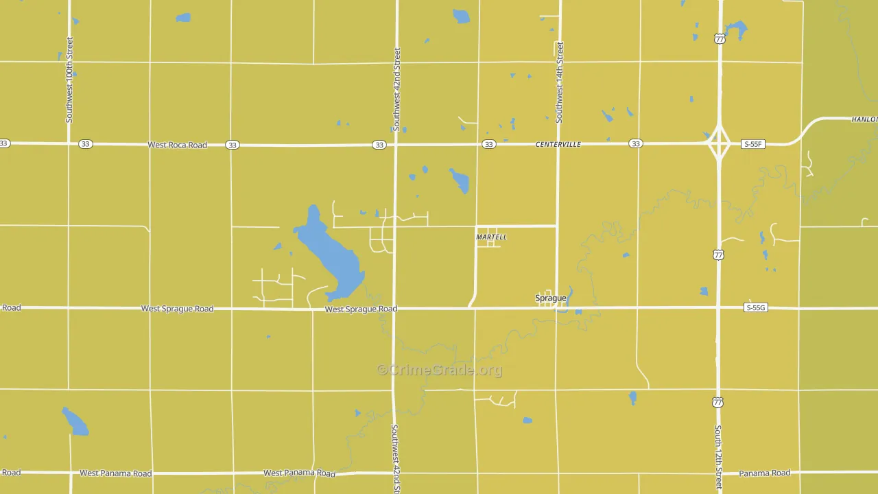 Martell, NE Map of Burglary Rates