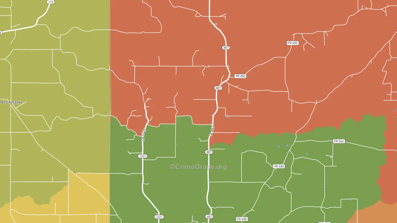 Marthaville, LA Map of Burglary Rates