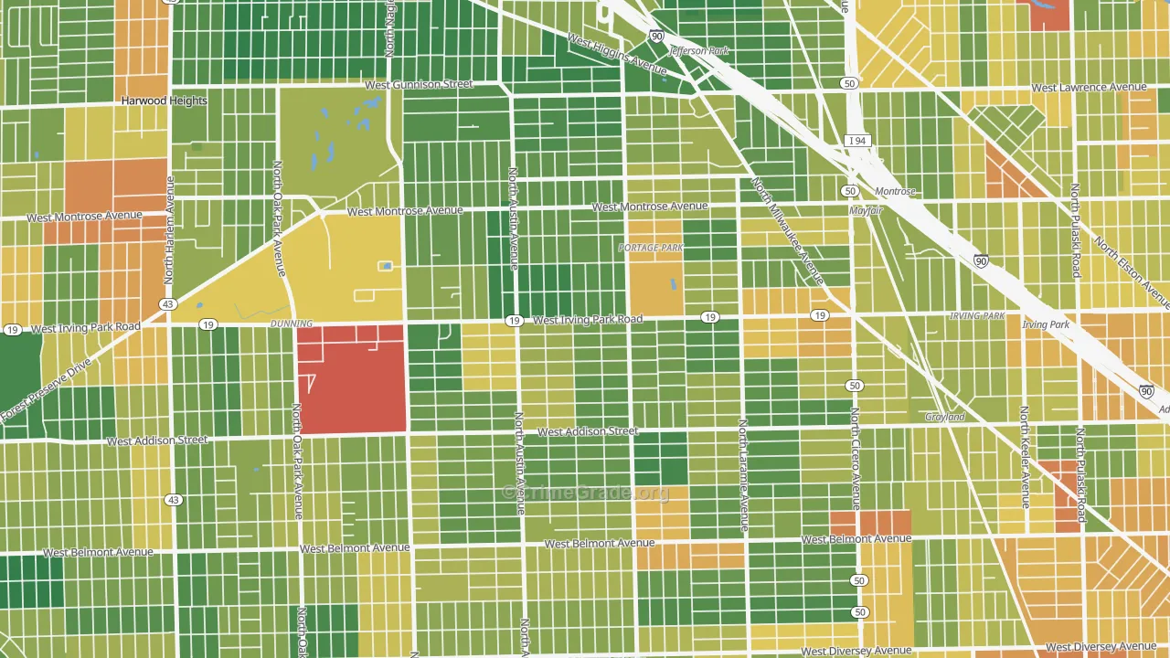 Martin Luther, Chicago, IL Map of Burglary Rates