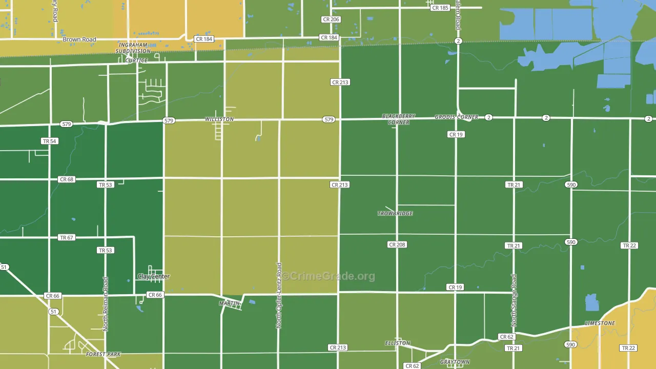 Martin, OH Map of Burglary Rates