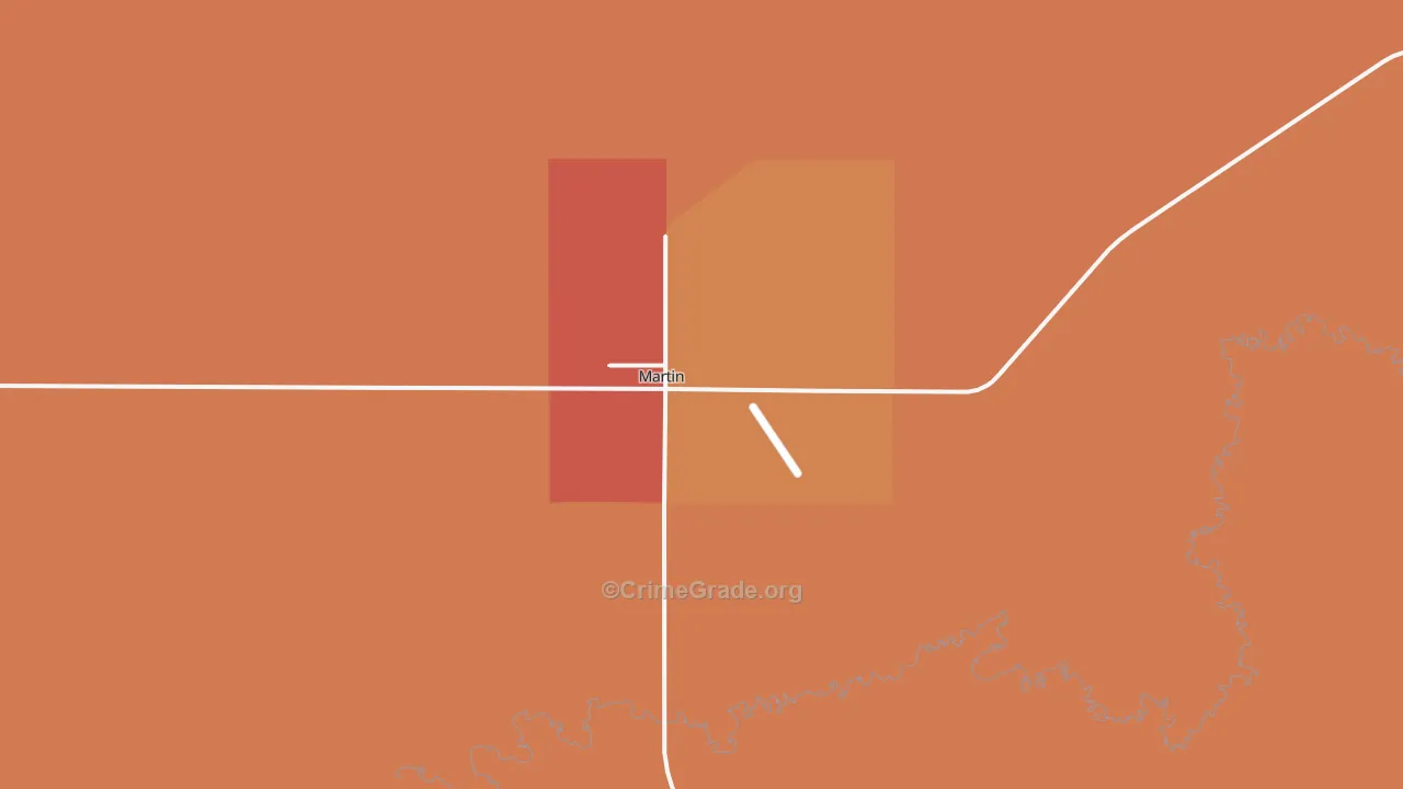 Martin, SD Map of Burglary Rates