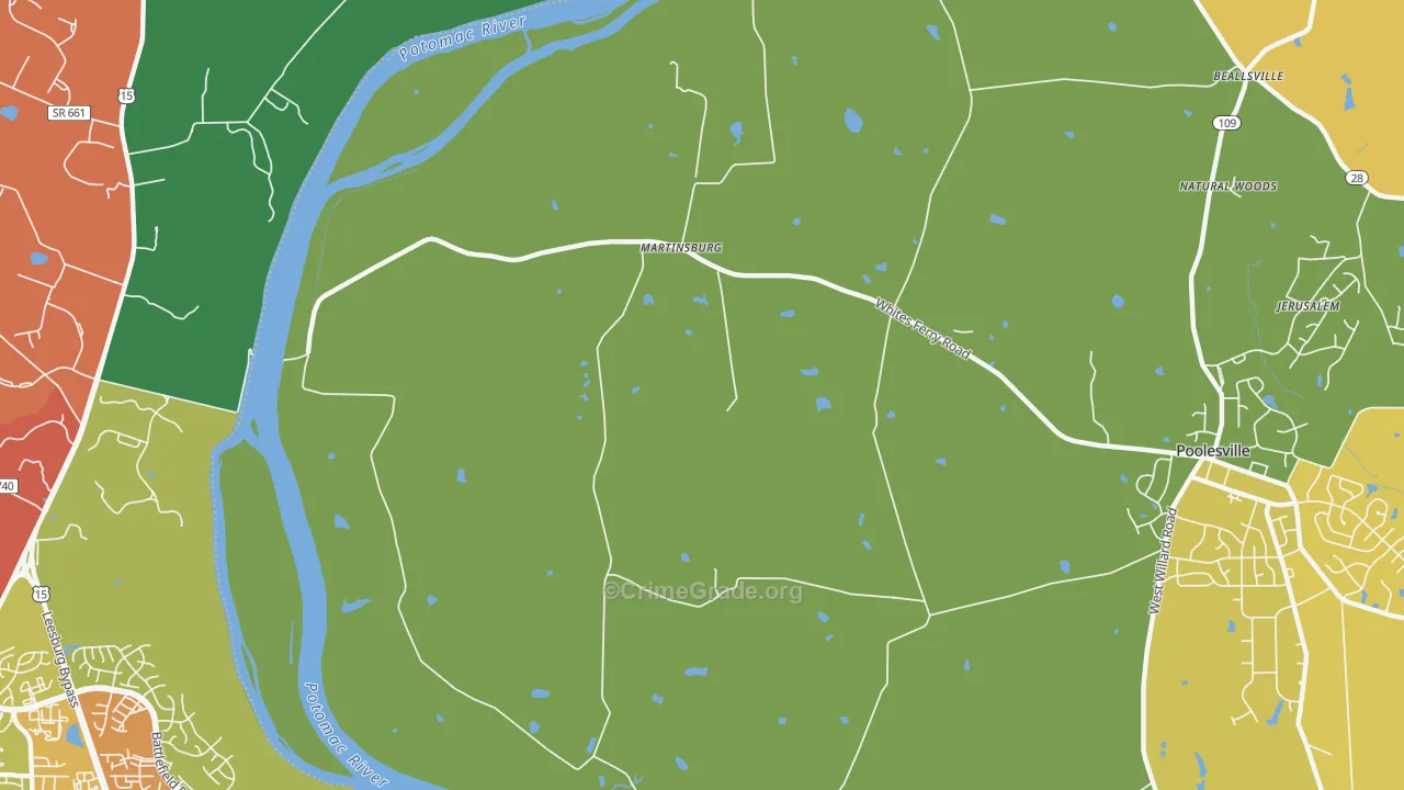 Martinsburg, MD Map of Burglary Rates