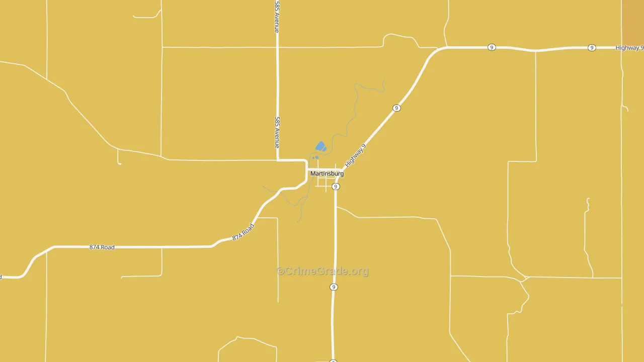 Martinsburg, NE Map of Burglary Rates