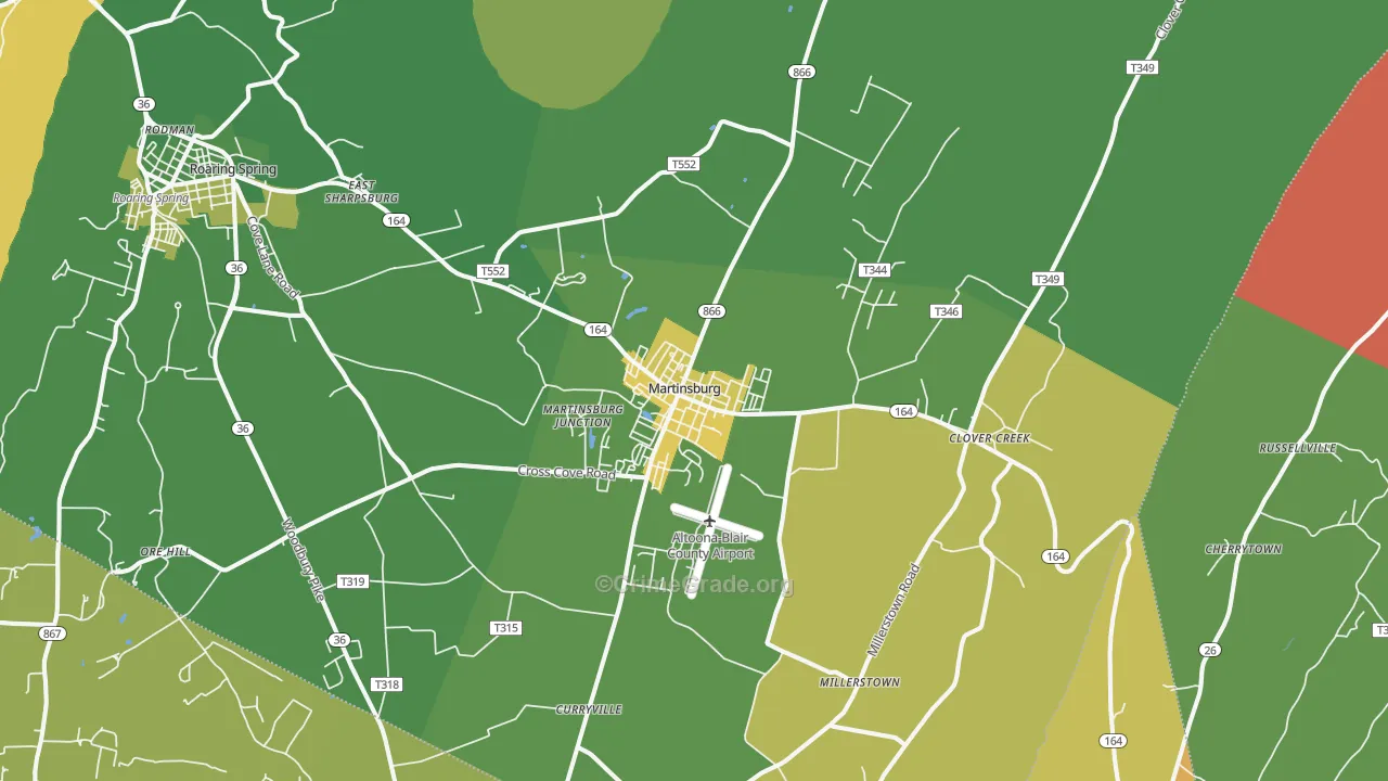 Martinsburg, PA Map of Burglary Rates