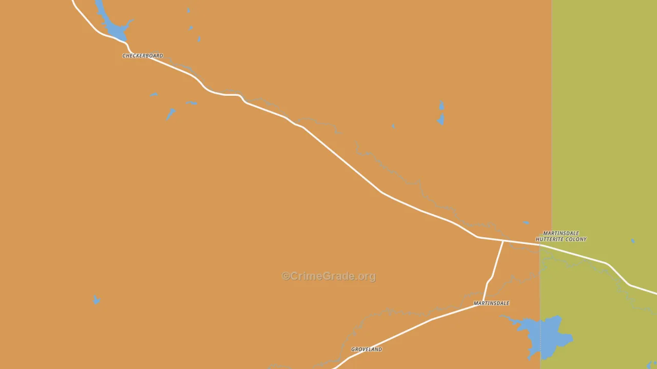 Martinsdale, MT Map of Burglary Rates