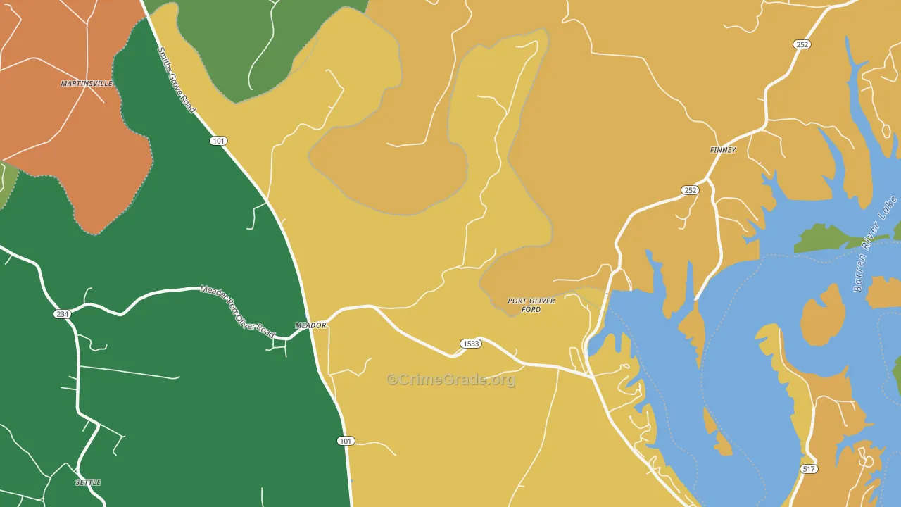 Martinsville, KY Map of Burglary Rates