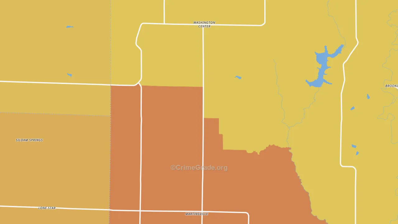 Martinsville, MO Map of Burglary Rates