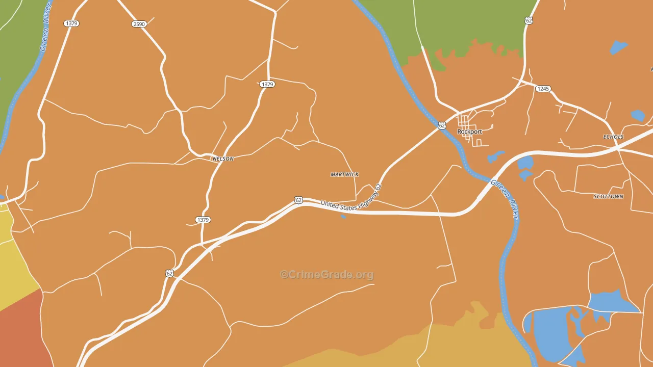 Martwick, KY Map of Burglary Rates