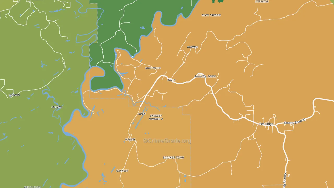 Marvel, AL Map of Burglary Rates