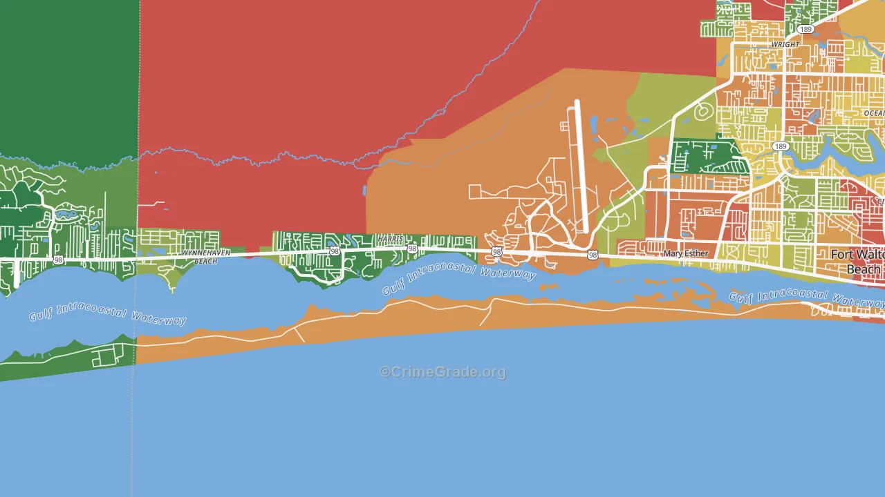 Mary Esther, FL Map of Burglary Rates