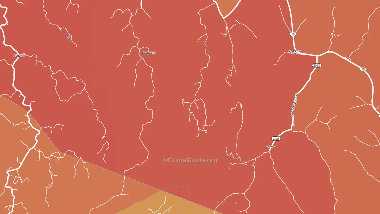 Mary, KY Map of Burglary Rates