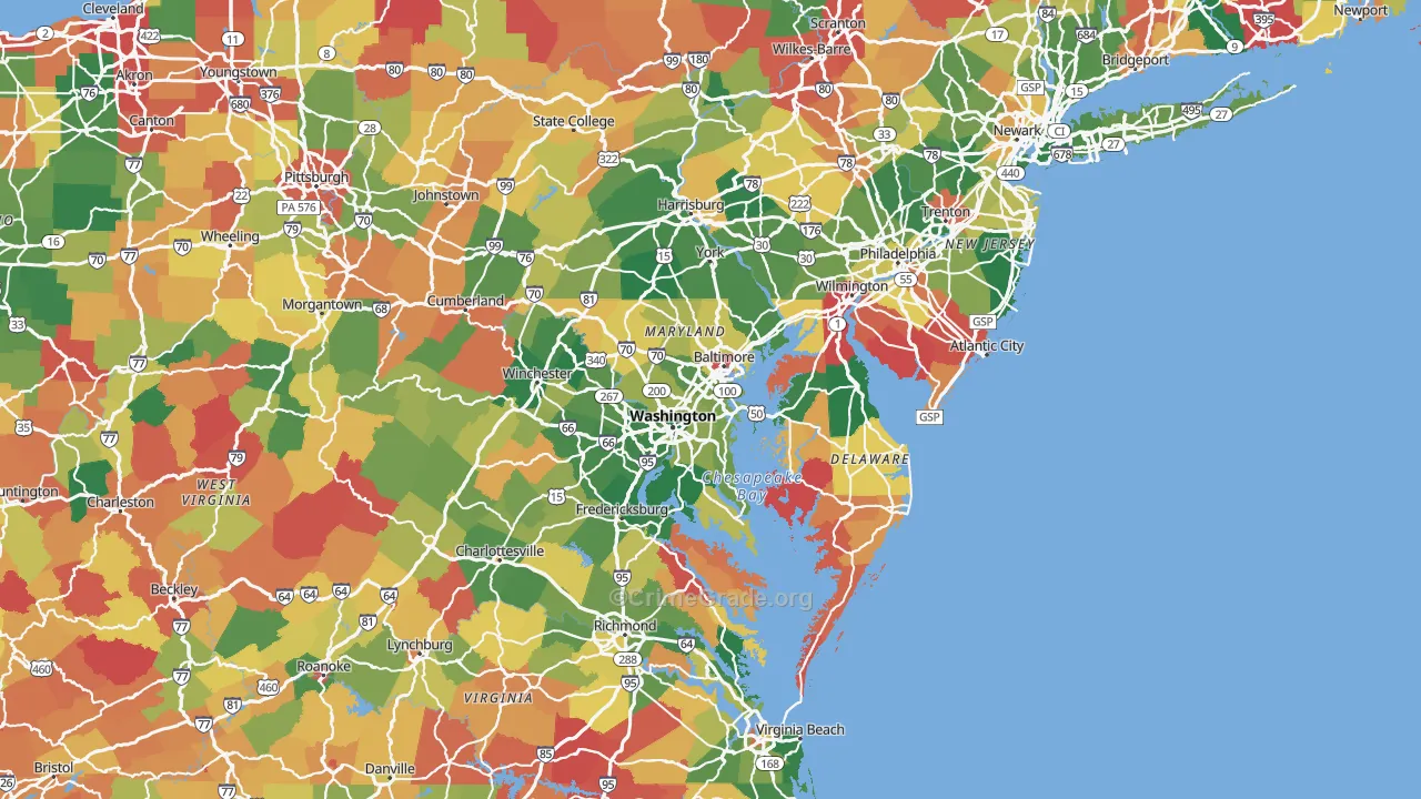 Maryland Map of Burglary Rates