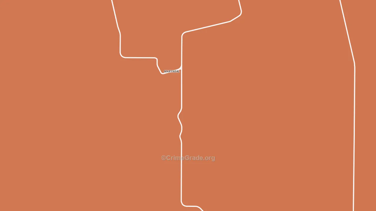 Maryneal, TX Map of Burglary Rates