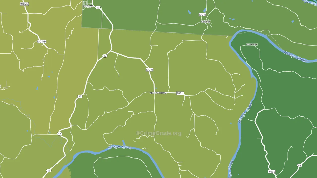 Marys Home, MO Map of Burglary Rates