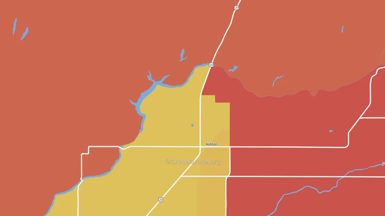 Marysville, ID Map of Burglary Rates